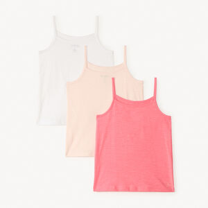 Pack de 3 camisetas sin mangas unicolor para niña 