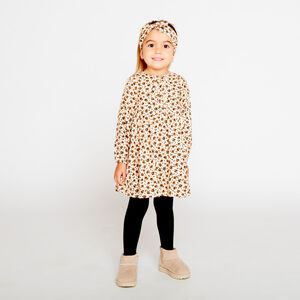 Robe manches longues imprimées fleurs plates pour bébé fille  