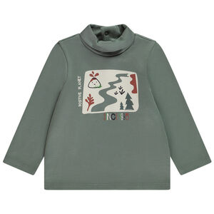 Sudadera con cuello alto y estampado volcán para bebé niño 