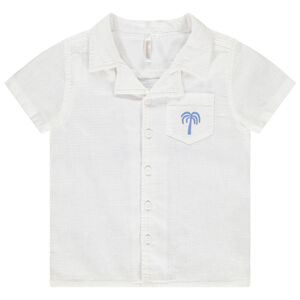 Camisa de manga corta estampada con cuello cubano para bebé niño  Main Camisa de manga corta estampada con cuello cubano para bebé niño