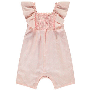 Pelele corto de gasa con volantes para bebé niña  Main Pelele corto de gasa con volantes para bebé niña