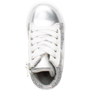 Botines plateados brillantes con cordones y cremallera para bebé niña  Main Botines plateados brillantes con cordones y cremallera para bebé niña