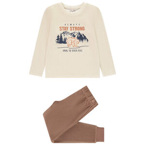Pijama de 2 piezas de terciopelo con estampado de montañas niño 
