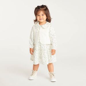 Conjunto de 2 piezas para bebé niña: vestido y chaleco sin mangas. 