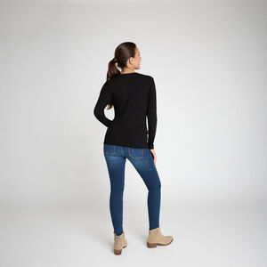 Camiseta de manga larga premamá de punto acanalado liso 