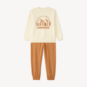 Conjunto de chándal de felpa con estampado para niño. 