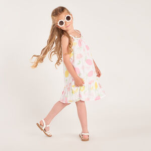 Vestido de tirantes con estampado de limones para niña 