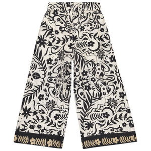 Pantalón ancho y fluido con estampado floral niña 