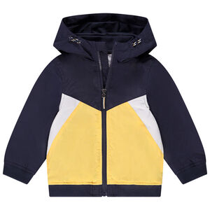 Chubasquero con capucha de nylon efecto twill colorblock y forro de malla para bebé niño 