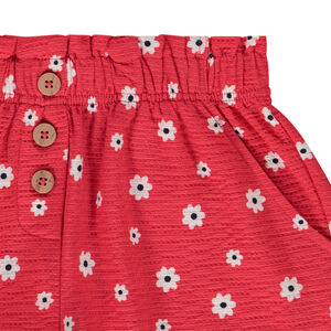 Short en jersey froissé imprimé fleuri pour fille 