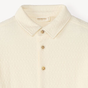 Chemise garçon manches longues unie texturée 