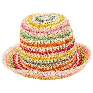 Sombrero trilby de paja multicolor para bebé niña 