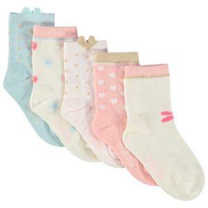 Lot de 5 paires de chaussettes courtes en tricot pour bébé fille 