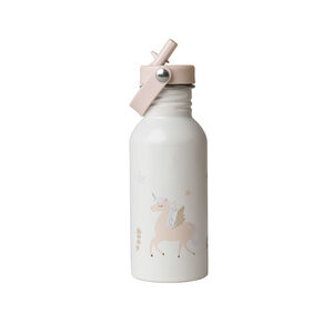 Botella isotérmica con pajita 500 ml Licorne écru 