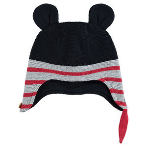 Gorro peruano con franjas en contraste y orejas de Mickey ©Disney en la parte superior 