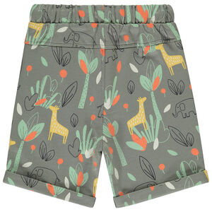 Bermudas de felpa estampadas safari para bebé niño 
