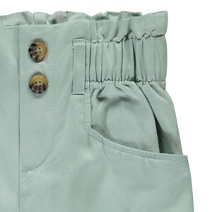 Pantalón fluido en tela con cintura elástica para niña 