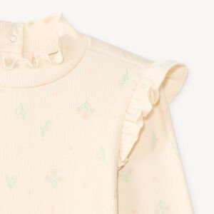 Suéter de cuello alto y mangas acampanadas con estampado de flores para bebé niña 