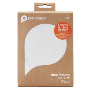 Sábana ajustable para cama gemela Noah 120 x 130 cm blanca 