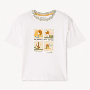 Camiseta de manga corta con estampado de desierto para niño 