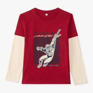 Camiseta de niño de manga larga efecto 2 en 1 Spider-Man Marvel 