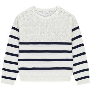 Suéter marinero de punto con juego de puntos 