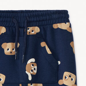 Pantalón jogging estampado perro con bolsillo canguro para bebé niño 
