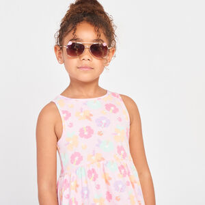 Vestido sin mangas con estampado fantasía niña 