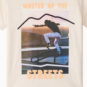 Camiseta de manga corta con estampado fotográfico skate para niño 