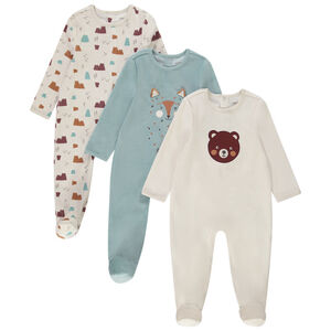 Lote de 3 peleles de terciopelo para bebé niño con diferentes aperturas según la edad 