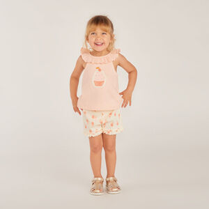 Conjunto corto de 2 piezas: blusa sin mangas + pantalones cortos para niña bebé. 