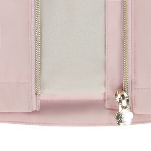 Parka de goma con volante y forro de sherpa para bebé niña 