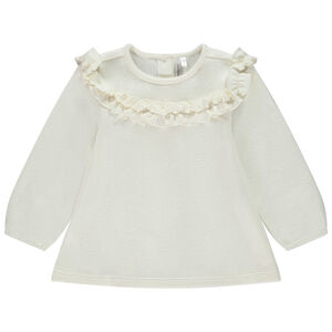 Túnica de punto con volantes y mangas largas para bebé niña 
