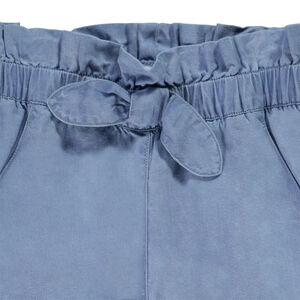 Pantalón ancho corte paper bag con lazo para niña 