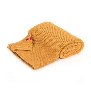 Manta de punto mostaza 