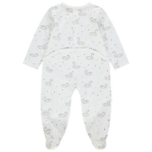 Pack de 3 peleles de jersey para bebé niña con estampado de cisnes 