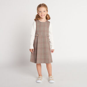 Robe sans manches en toile à carreaux pour fille   Main Robe sans manches en toile à carreaux pour fille
