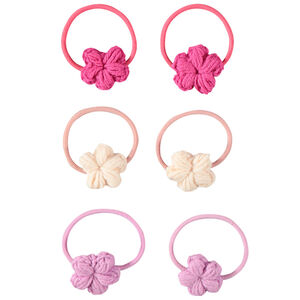 Lot de 6 élastiques à fleur pour fille 