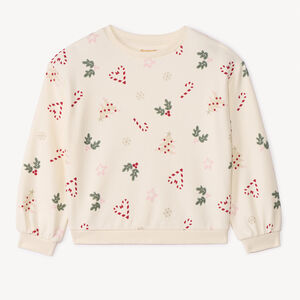 Sweat molleton imprimé Noël pour fille   Main Sweat molleton imprimé Noël pour fille
