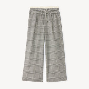 Pantalon large fille en sergé effet double ceinture 