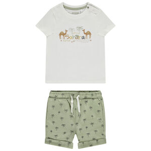 Conjunto 2 piezas con motivos de palmeras para bebé niño 