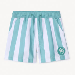 Bañador a rayas con insignia de goma para niño 