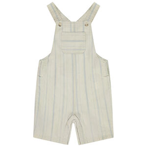 Salopette corta de tela rayada para bebé niño 