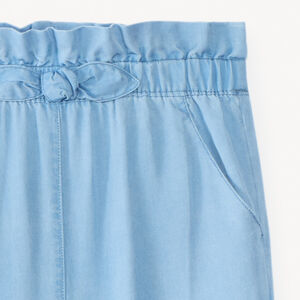 Pantalón ancho corte paper bag con lazo niña 