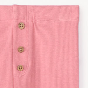 Camiseta lisa acanalada con botones para bebé niña 
