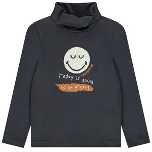 Camiseta de cuello vuelto con parche SmileyWorld para niño 