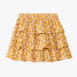 Falda de niña con volantes y estampado floral 