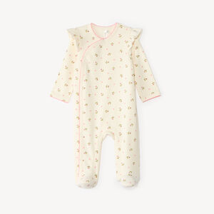 Dors-bien de terciopelo para bebé niña con estampado de flores (terminaciones diferentes según la edad) 
