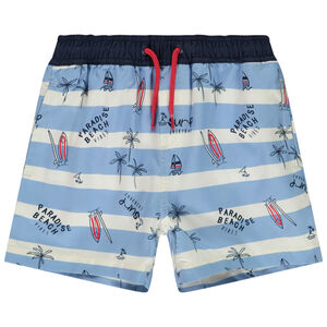 Short de baño a rayas con estampado fantasía para niño 