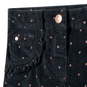 Pantalón de terciopelo con forro polar y estampado gráfico 